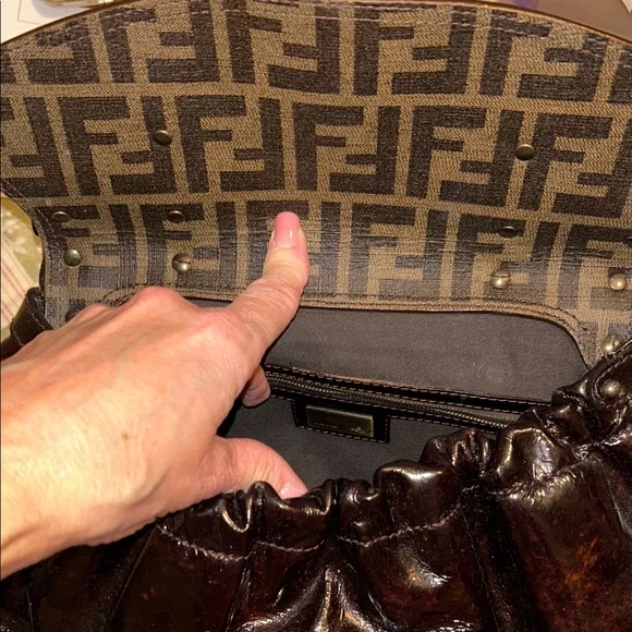 Fendi Dark Burgundy Leather Satchel - Picture 13 of 16